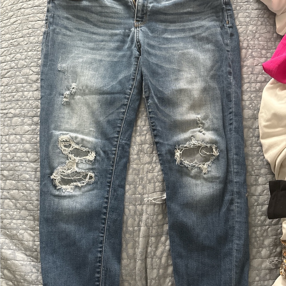 Judy Blue Skinny Blue Jeans with Distressed Details
